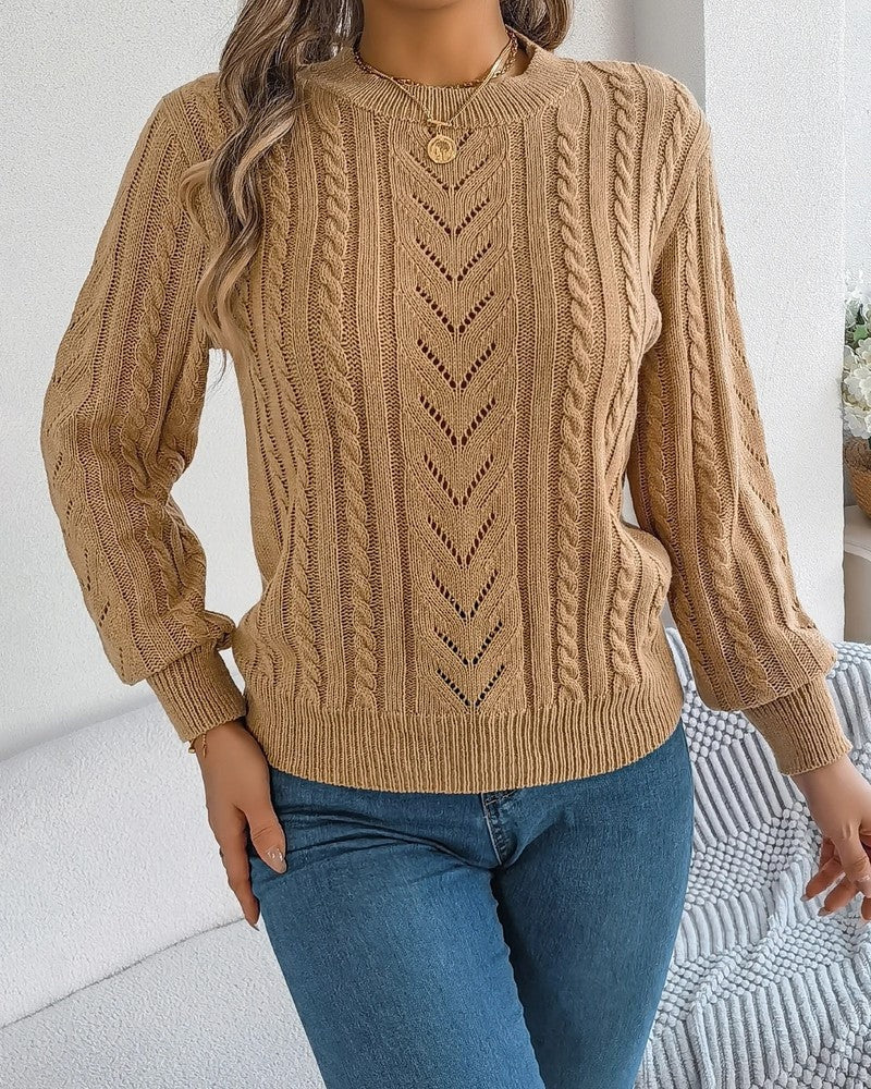 Eleanor Women's Cable Knit Crewneck Sweater
