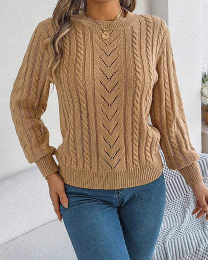 Eleanor Women's Cable Knit Crewneck Sweater