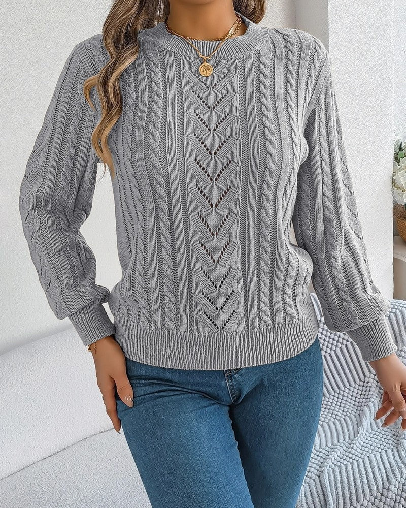 Eleanor Women's Cable Knit Crewneck Sweater