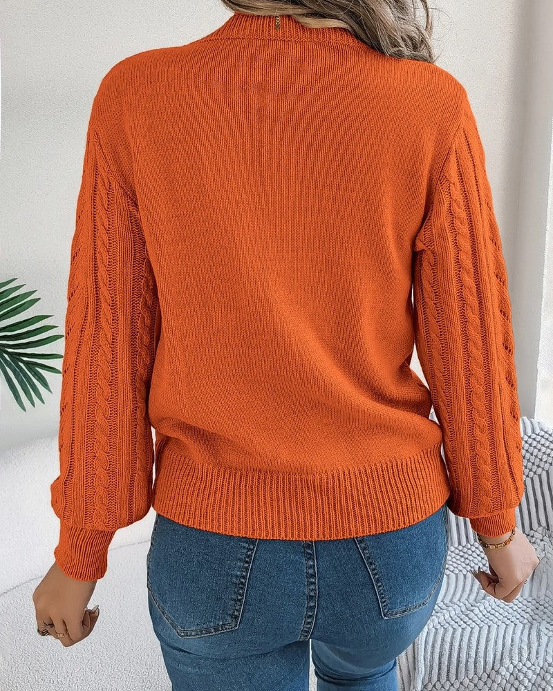 Eleanor Women's Cable Knit Crewneck Sweater