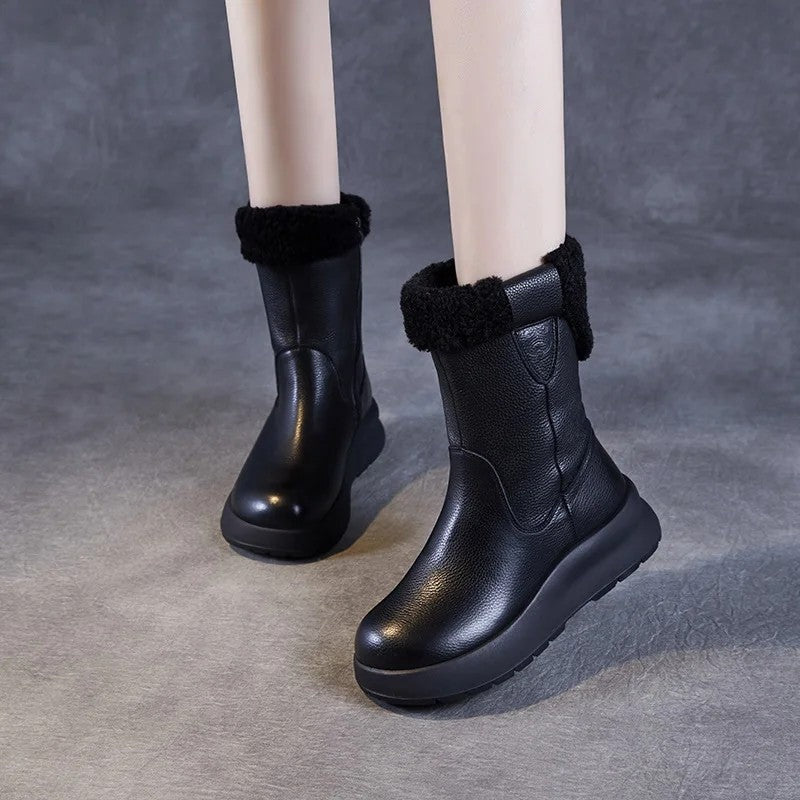 Elena Shearling Lined Mid-Calf Boot