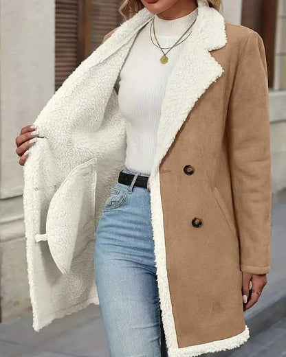 Elise Women's Shearling Lined Double-Breasted Coat