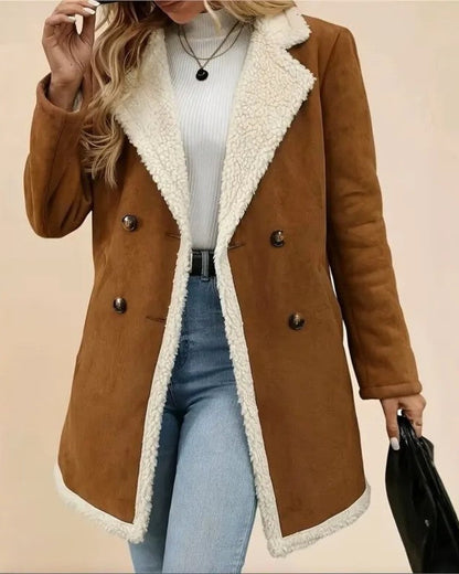 Elise Women's Shearling Lined Double-Breasted Coat