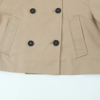 Eloria Cropped Double-Breasted Trench Jacket