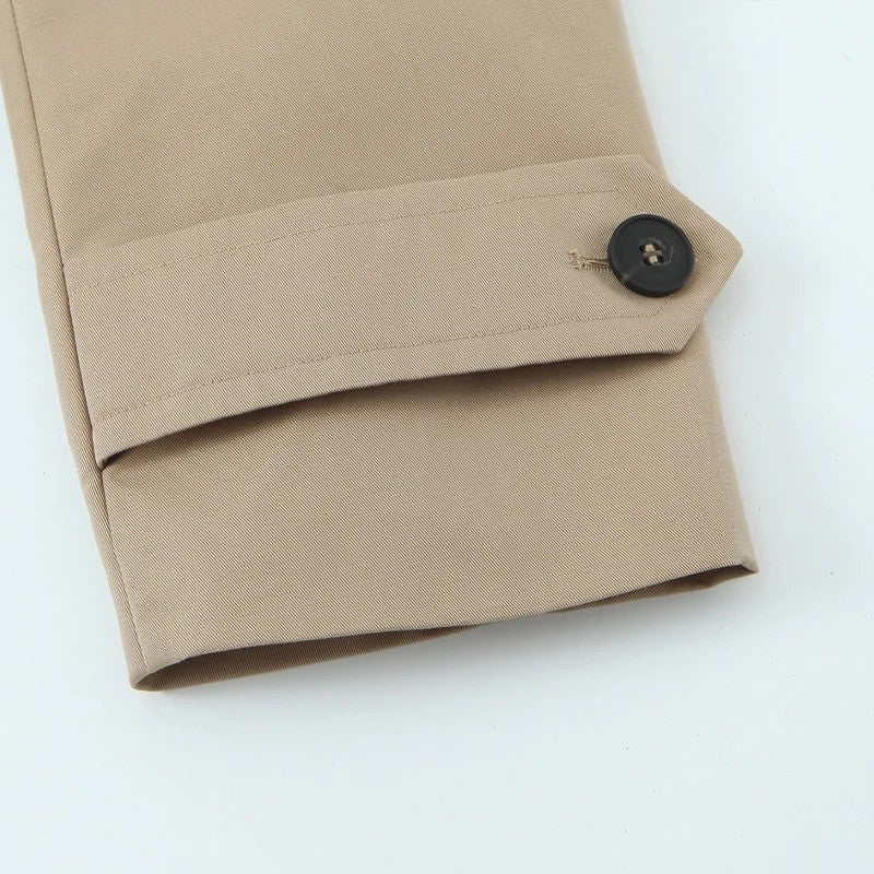 Eloria Cropped Double-Breasted Trench Jacket