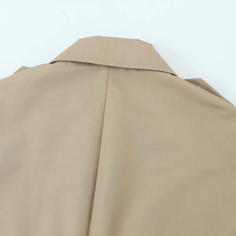 Eloria Cropped Double-Breasted Trench Jacket