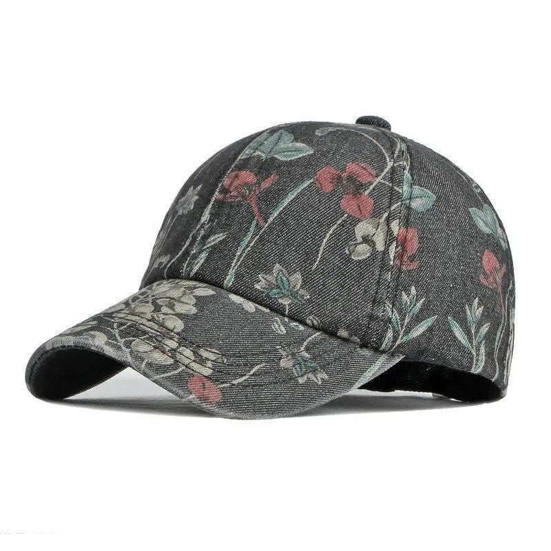Elowen Floral Print Cotton Baseball Cap