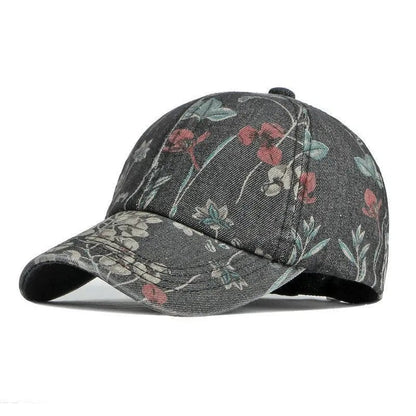 Elowen Floral Print Cotton Baseball Cap