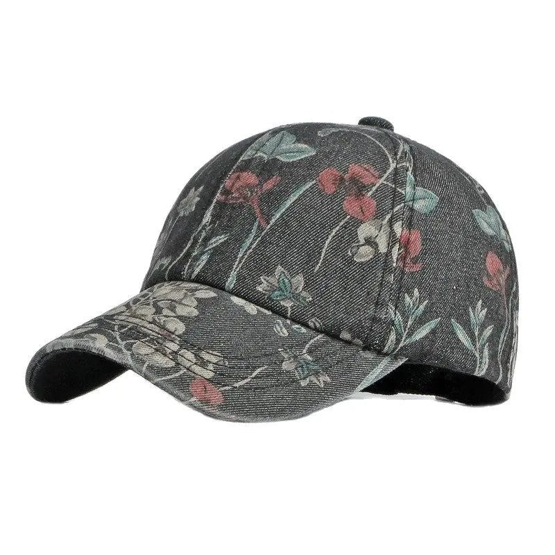 Elowen Floral Print Cotton Baseball Cap