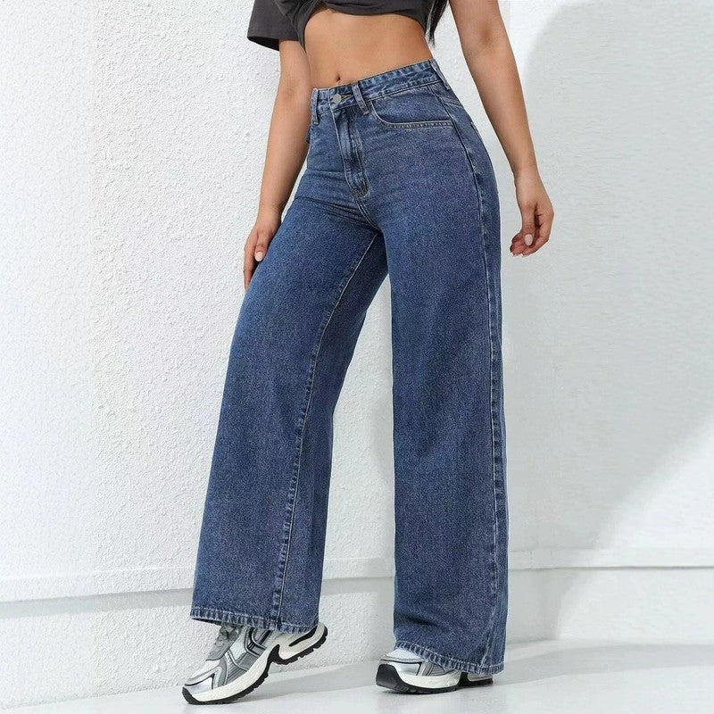 Elyska Relaxed High-Rise Wide-Leg Jeans