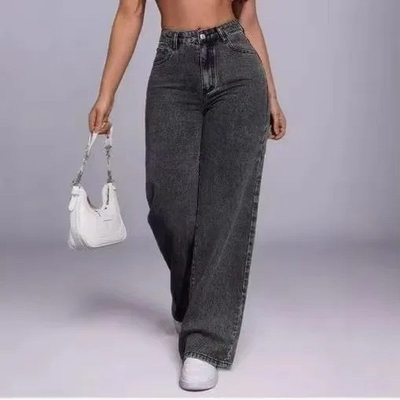 Elyska Relaxed High-Rise Wide-Leg Jeans