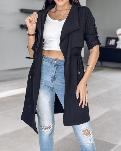 Emma Relaxed Draped Lightweight Trench Coat