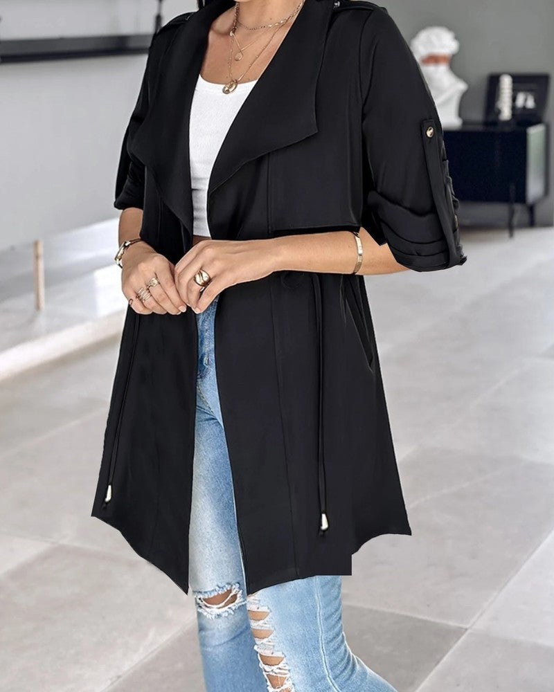 Emma Relaxed Draped Lightweight Trench Coat