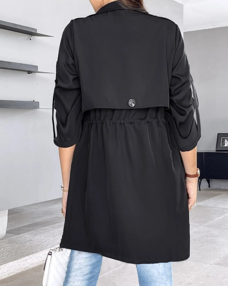 Emma Relaxed Draped Lightweight Trench Coat