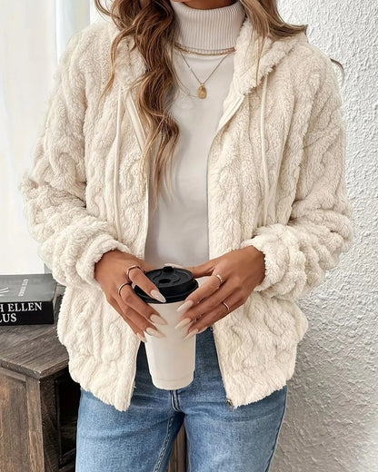 Esther Women's Textured Fleece Zip Hoodie
