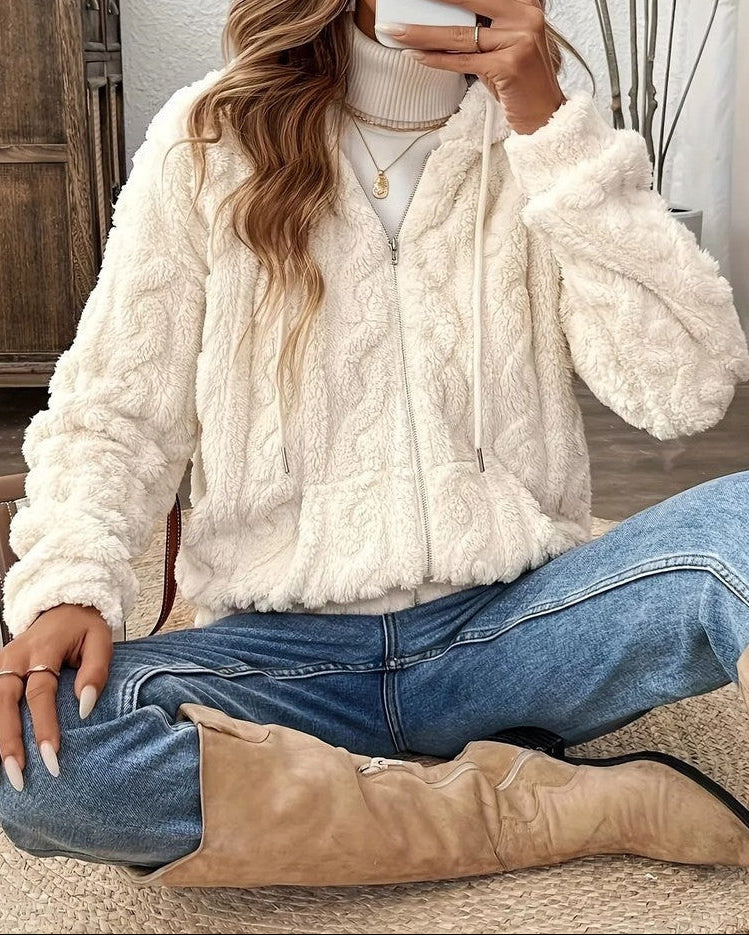 Esther Women's Textured Fleece Zip Hoodie