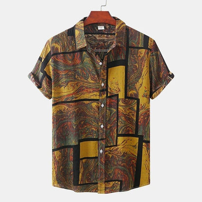 Ferano Abstract Geometric Short Sleeve Shirt