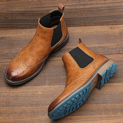 Gabriel Brogue Leather Chelsea Boot