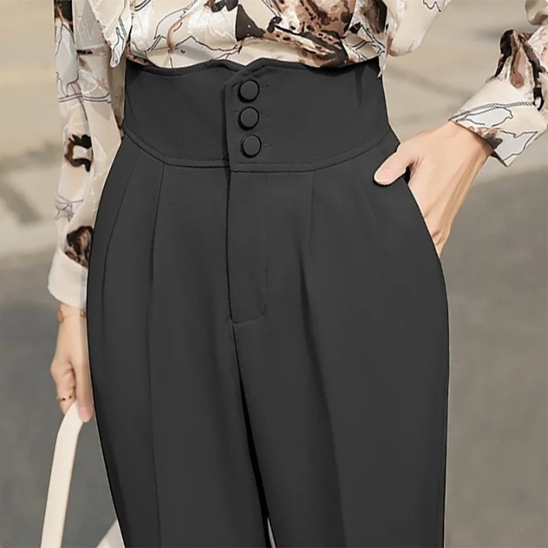 Halden High-Waist Pleated Ankle Trousers