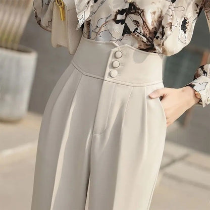 Halden High-Waist Pleated Ankle Trousers