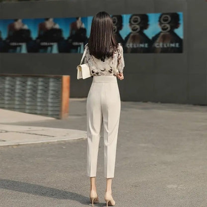 Halden High-Waist Pleated Ankle Trousers
