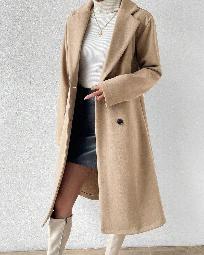Heidi Double-Breasted Wool Blend Coat