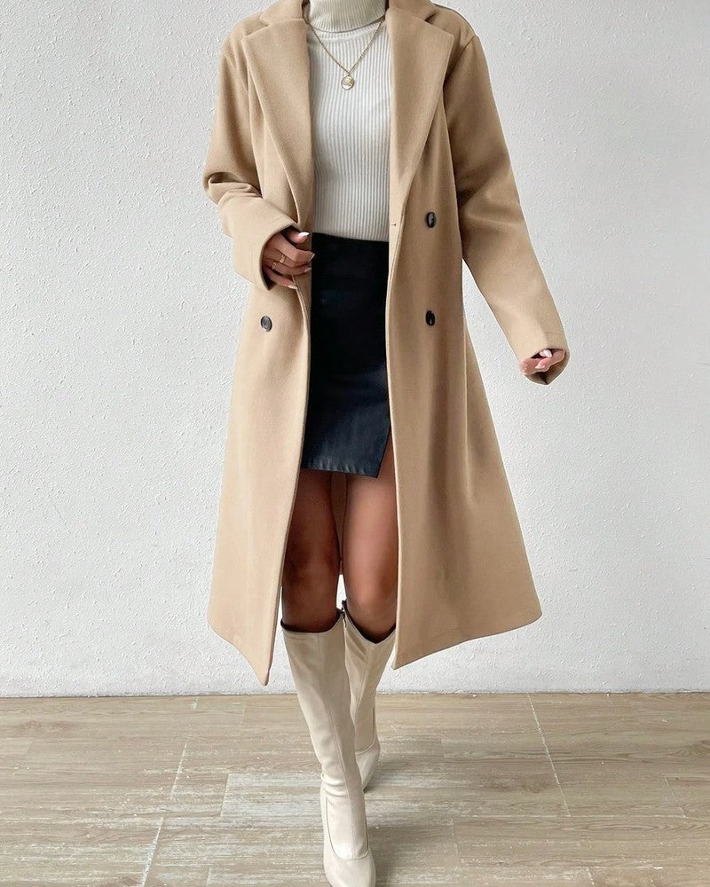 Heidi Double-Breasted Wool Blend Coat