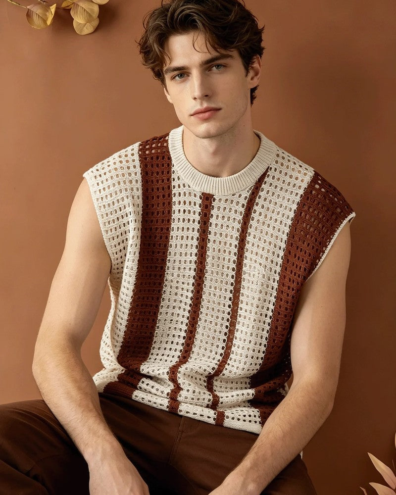 Hugo Men's Open Knit Sleeveless Cover Up