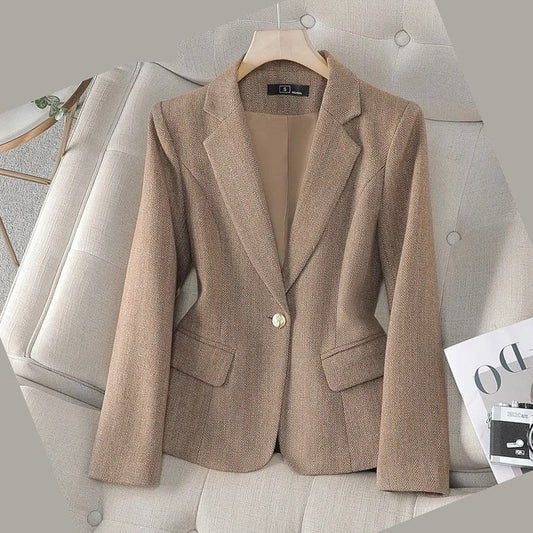 Isabelle Tailored Herringbone Fitted Blazer
