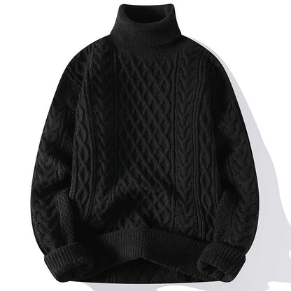 James Relaxed Cable Knit Turtleneck Sweater