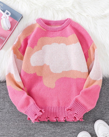 Jensen Abstract Knit Relaxed Sweater