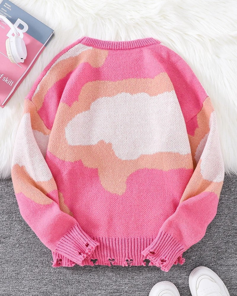 Jensen Abstract Knit Relaxed Sweater
