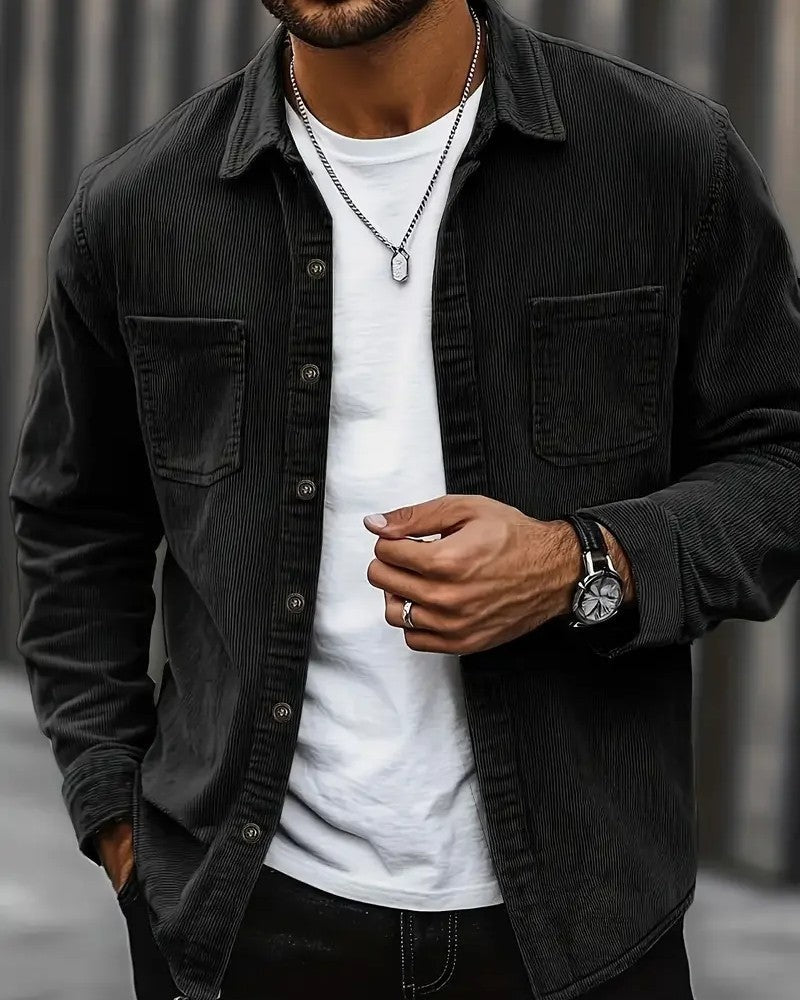 John Men's Corduroy Button-Up Shirt