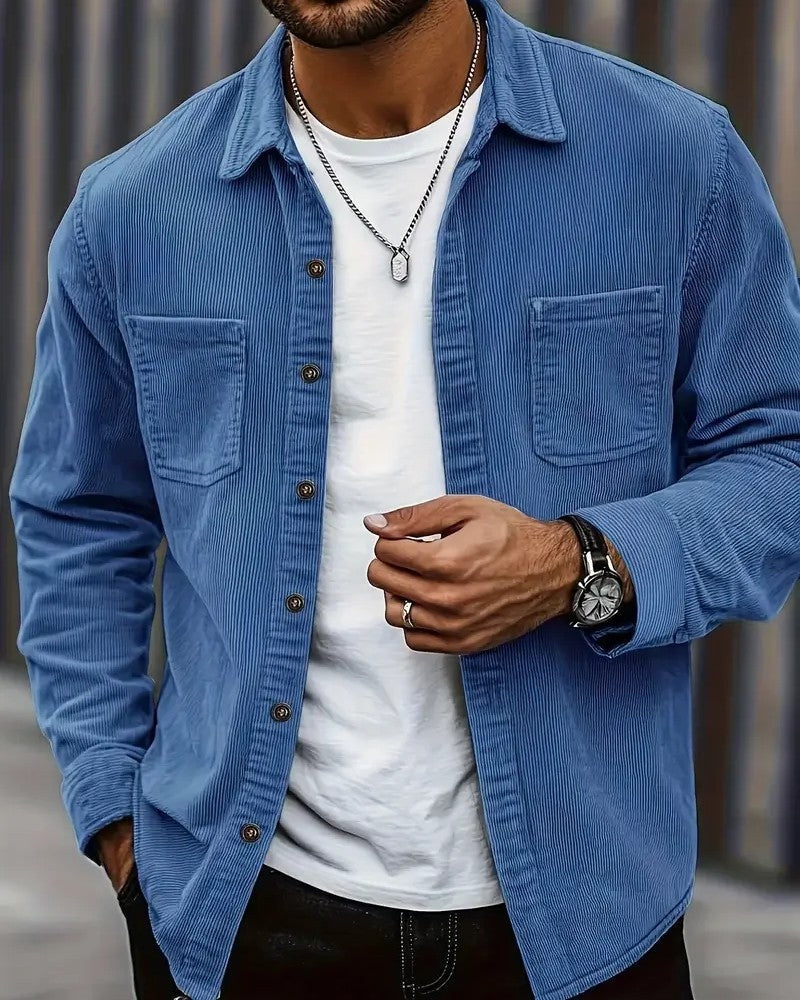 John Men's Corduroy Button-Up Shirt