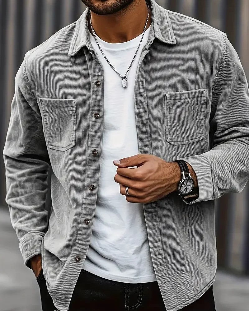 John Men's Corduroy Button-Up Shirt