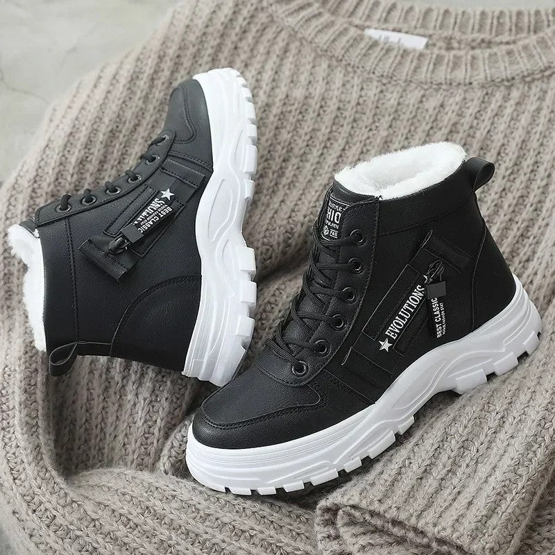 Julia Fleece Lined Platform Ankle Boots