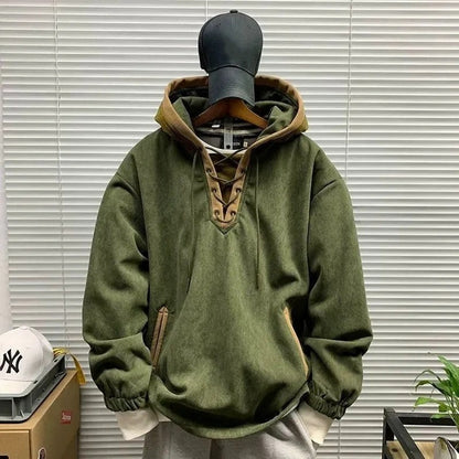 Julian Lace-Up Relaxed Hooded Sweatshirt