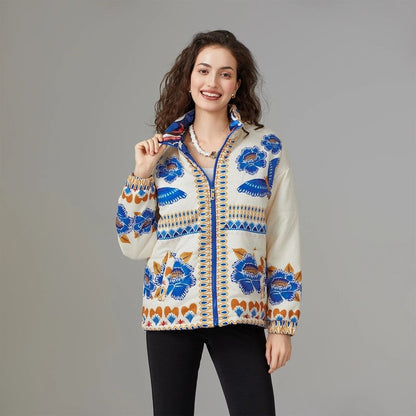 Kaspar Embroidered Floral Cotton Jacket
