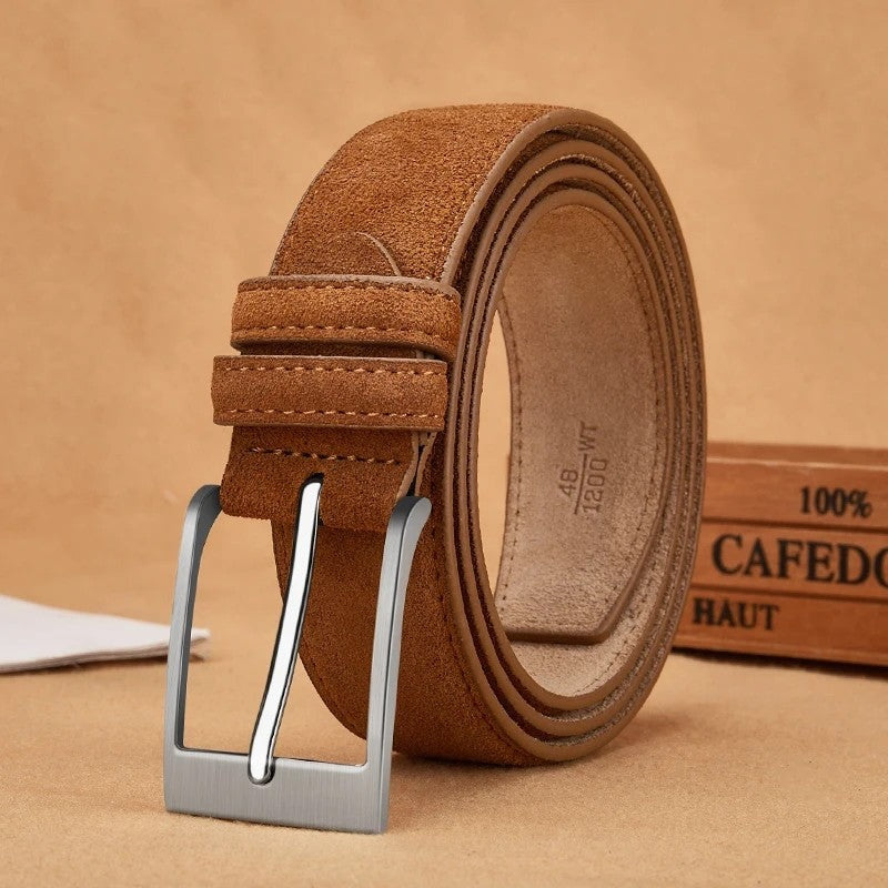 Kenneth Women's Suede Textured Square Buckle Belt