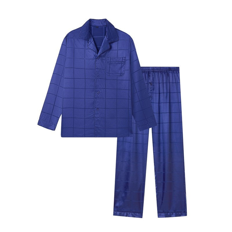Lazien Satin Grid Relaxed Pajama Set