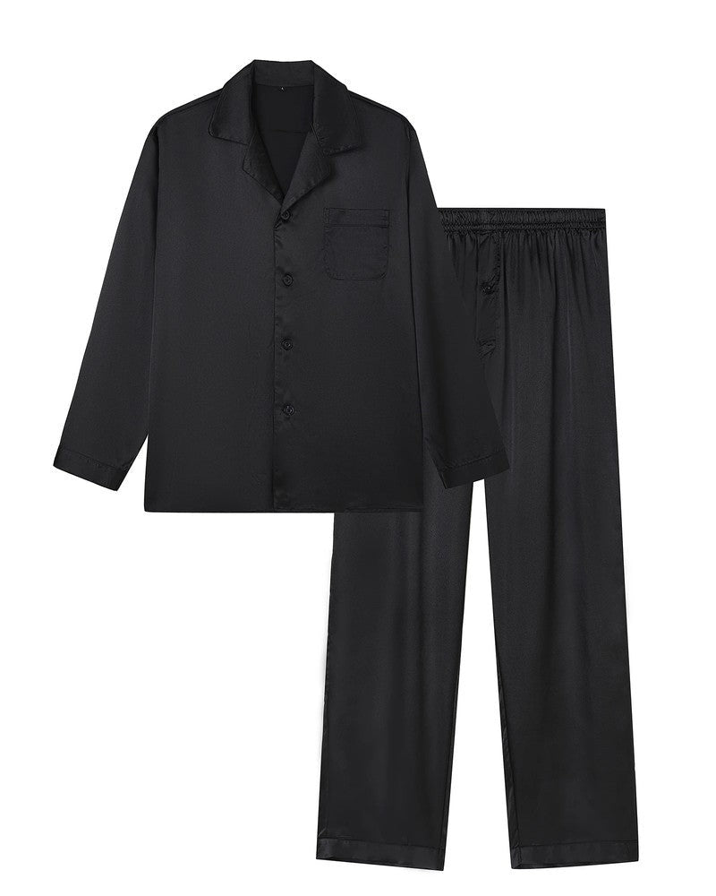 Lazien Satin Grid Relaxed Pajama Set