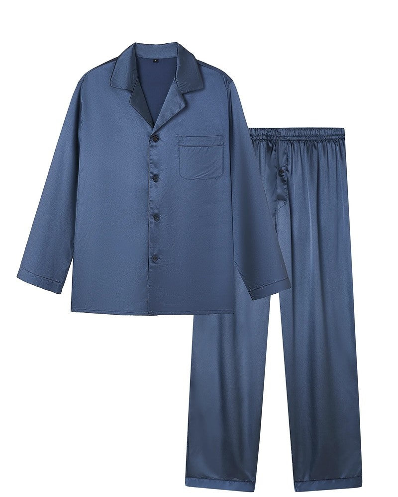 Lazien Satin Grid Relaxed Pajama Set