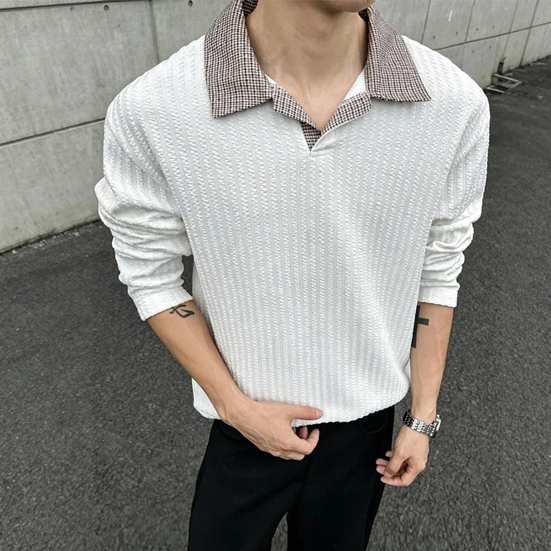 Lazino Relaxed Textured Knit Polo Sweater
