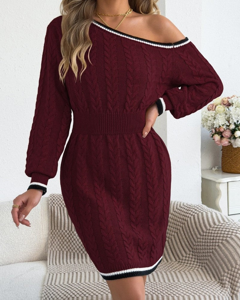 Lenara Cable Knit Sweater Dress