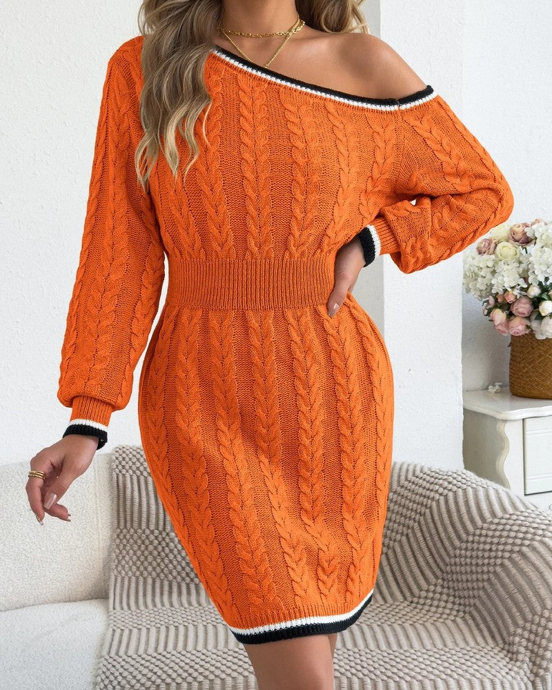 Lenara Cable Knit Sweater Dress