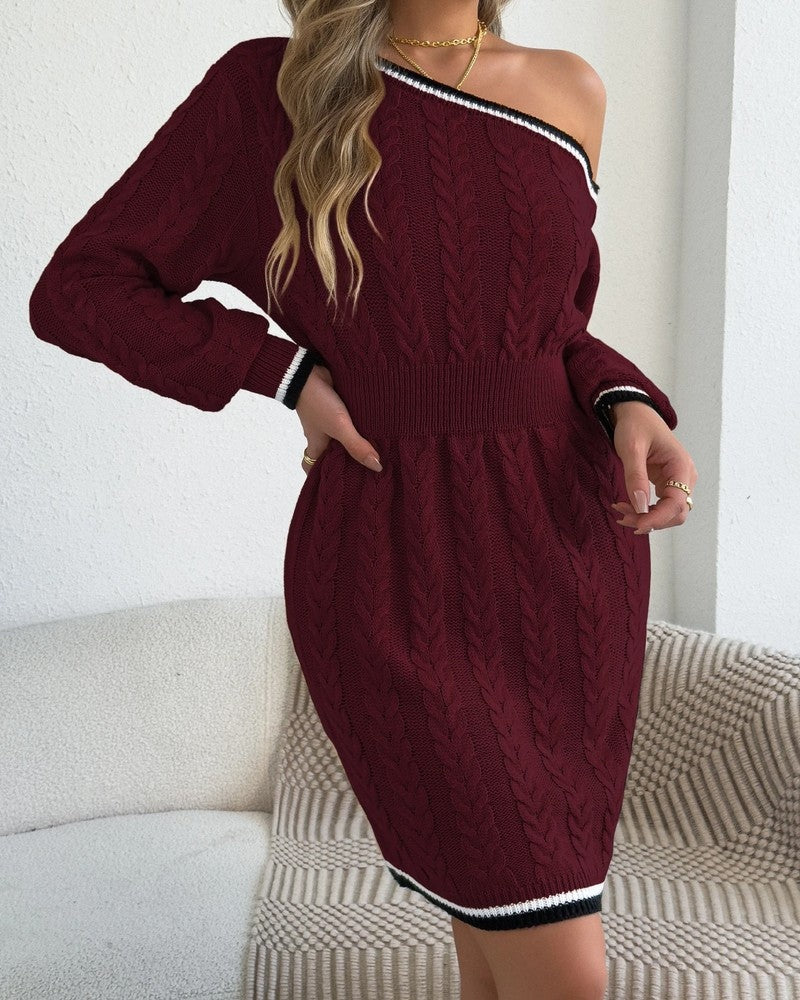 Lenara Cable Knit Sweater Dress