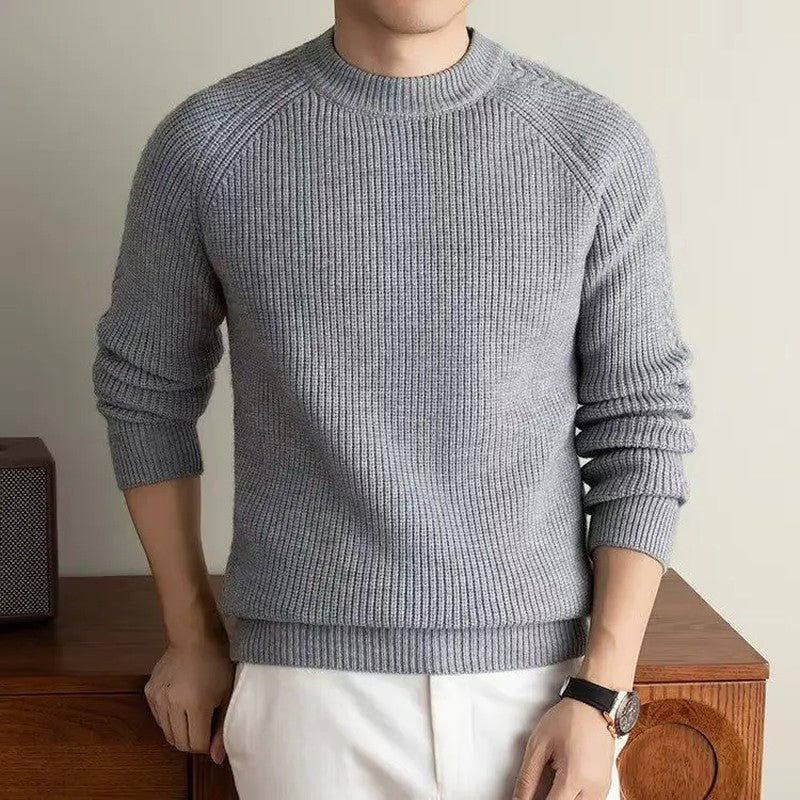 Leo Men's Ribbed Raglan Knit Sweater