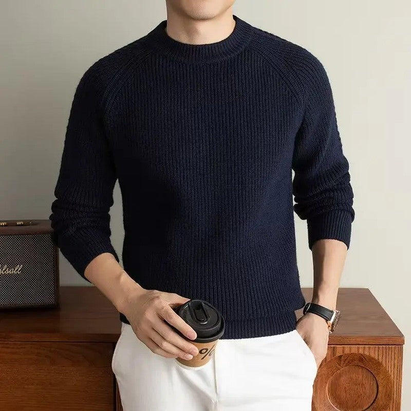 Leo Men's Ribbed Raglan Knit Sweater