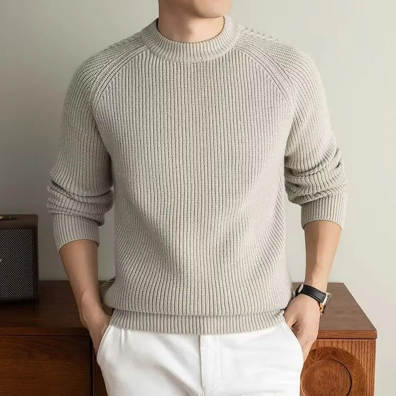 Leo Men's Ribbed Raglan Knit Sweater