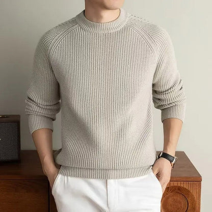 Leo Men's Ribbed Raglan Knit Sweater